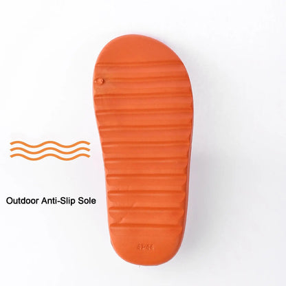 Platform Pillow Slides for Women - Orange Chunky Shower Slippers Silver Juneberry