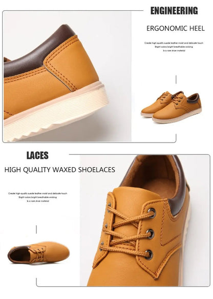 Mens Casual Flat Oxford Sneakers Yellow Pandora