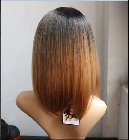 Fashionable Black to Light Brown Ombre Wig with Center Part Blkhaven