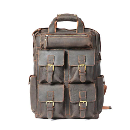Men's Crazy Horse Leather Multifunctional Travel Bag Blkhaven