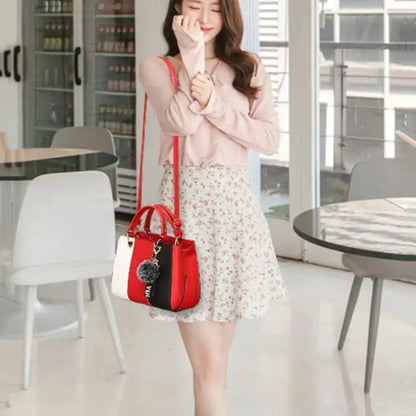 Striped Color Block Handbag - Shoulder & Crossbody Bag Blkhaven