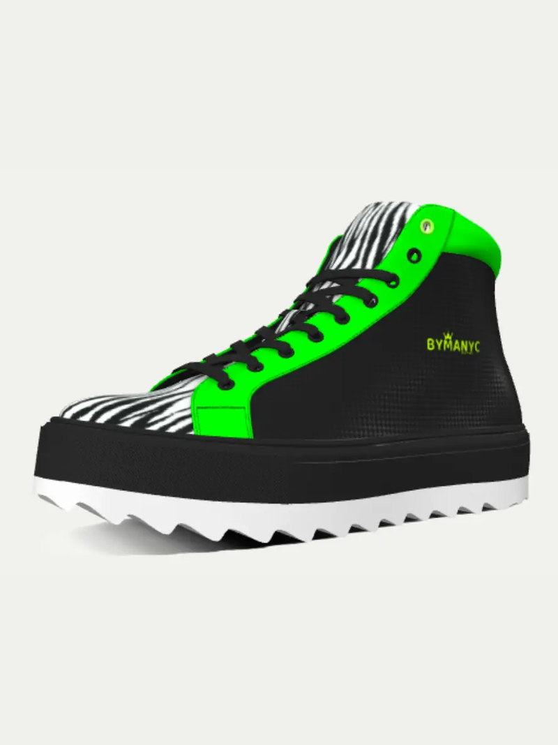 Vegan Ankle Boots BYMANYC ® New York BRONX BLISS (Unisex) White Chaos