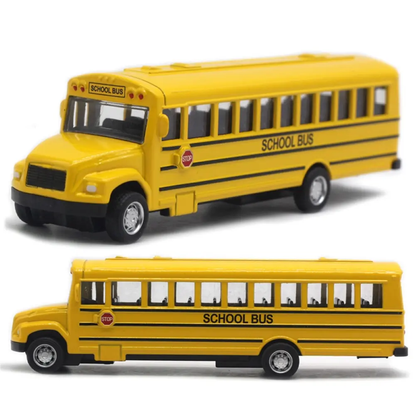 Alloy Inertial School Bus Model Car Model For Gifts Kids Boy Toys Teal Simba