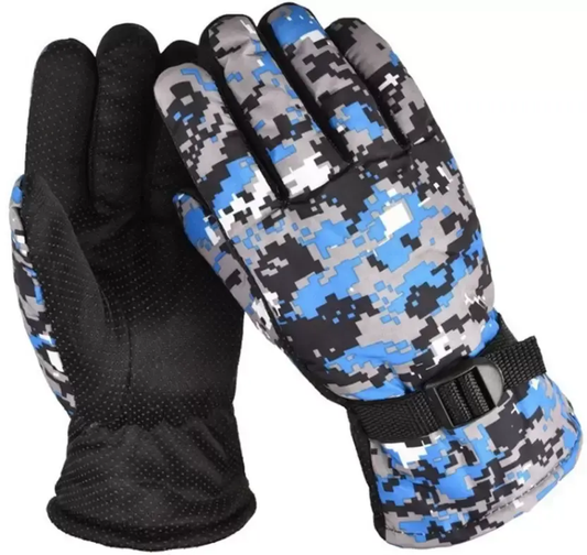 Printed Winter Men Gloves-BLUE Periwinkle Danae