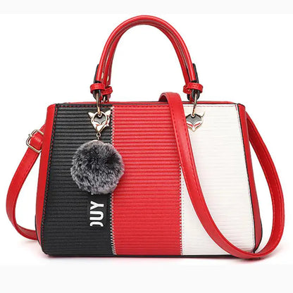 Striped Color Block Handbag - Shoulder & Crossbody Bag Blkhaven